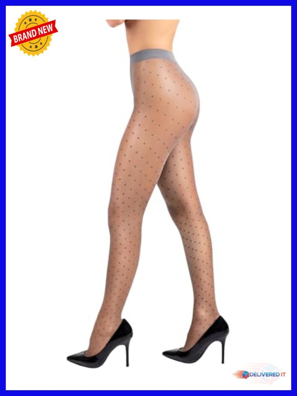 20 Den Sheer Pantyhose – Italian Polka Dot Nylon Stockings Silky-Soft Breathable